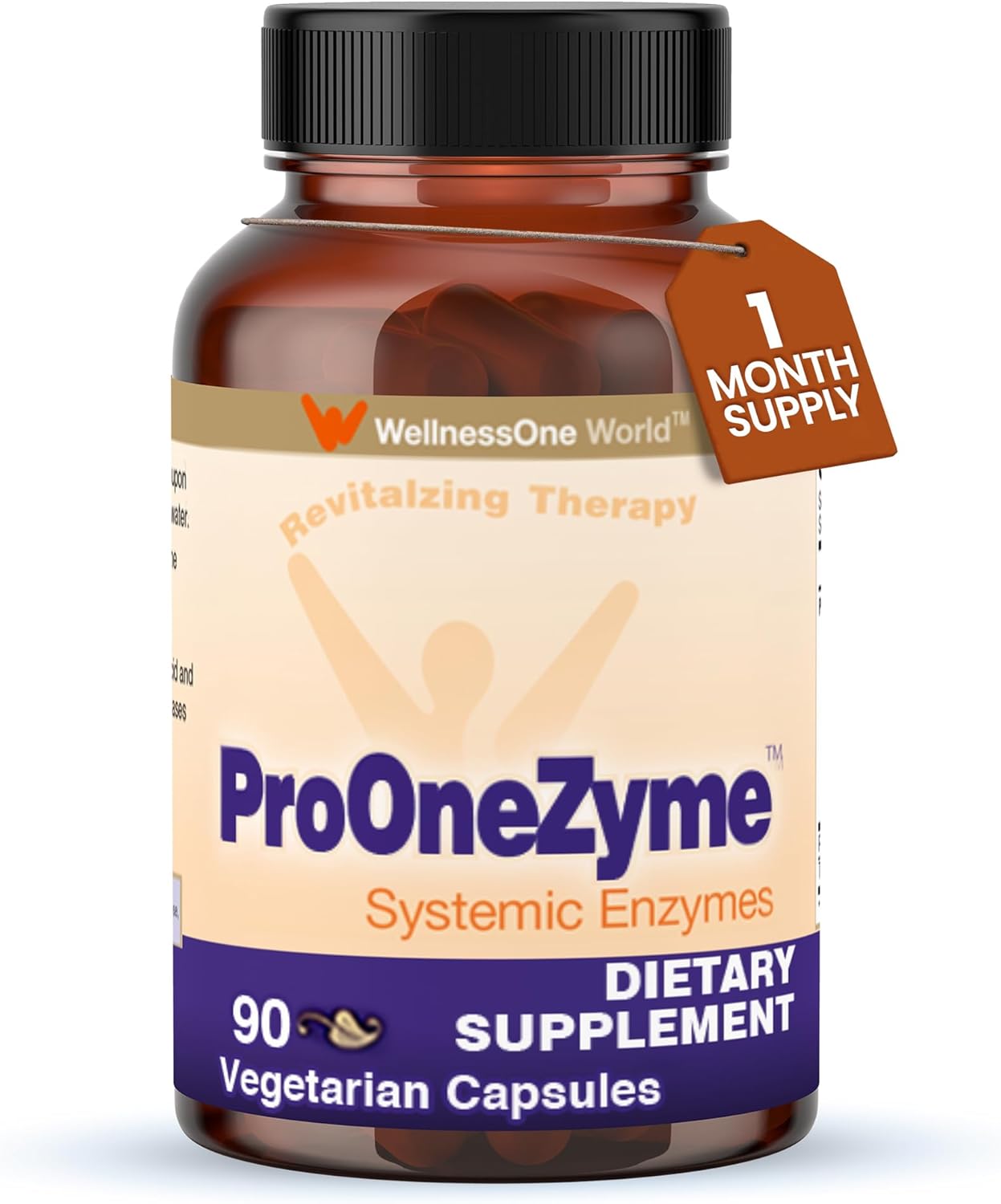 WellnessOne ProOneZyme Digestive Enzymes Supplements – Systemic Proteolytic Enzymes for Digestion, Gut Health, Gas Relief & Bloating – Contains Bromelain, Nattokinase, Protease & More – 90 Capsules WellnessOne ProOneZyme Digestive Enzymes Supplements – Systemic Proteolytic Enzymes for Digestion, Gut Health, Gas Relief & Bloating – Contains Bromelain, Nattokinase, Protease & More – 90 Capsules