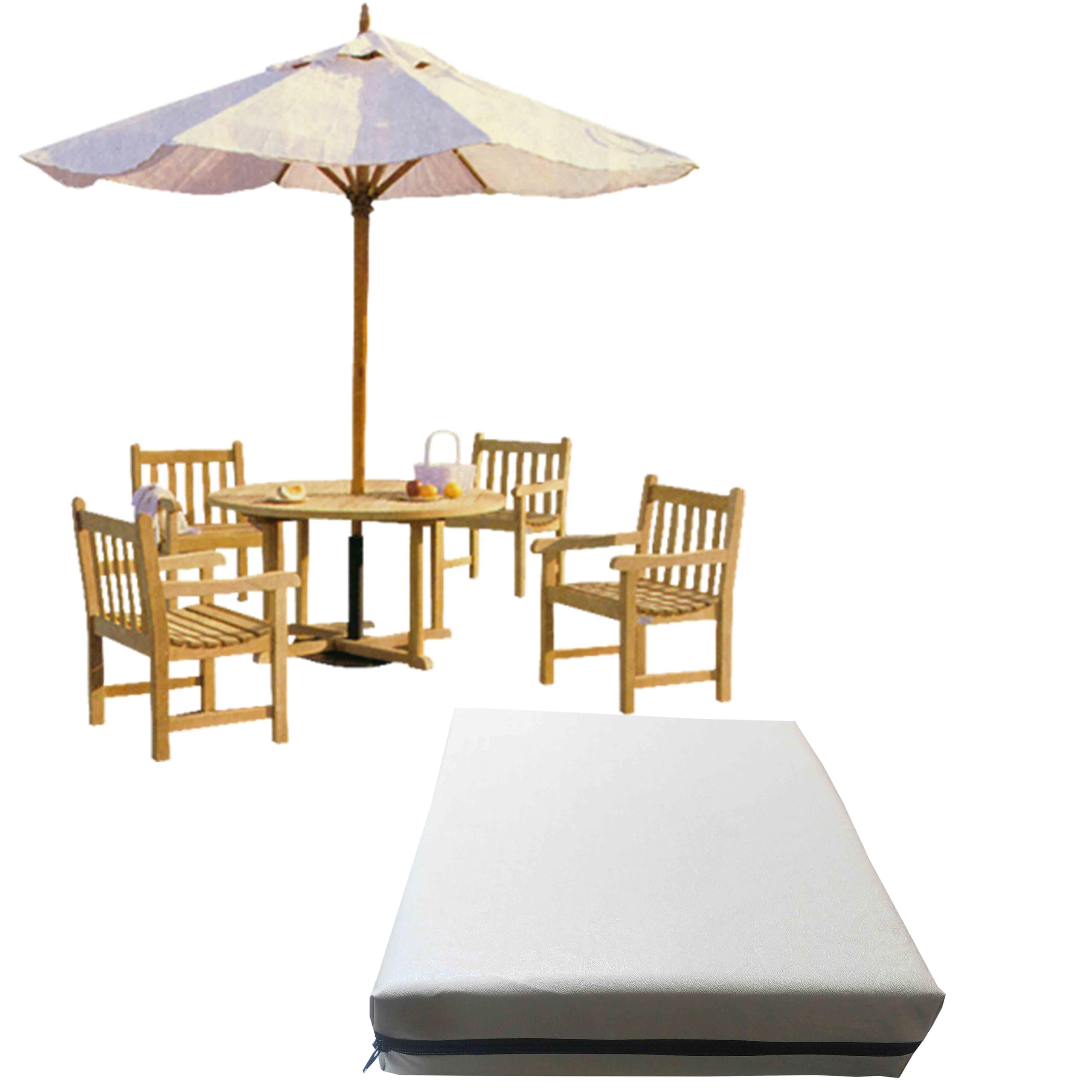 GRIZZLY FOAM Faux Leather Seat Cushions Sofa Dining Games Office Chair Luxury Feel Multi-Use Removeable Zipped Cover Ask Any Customize Size (Bright Cream Faux Leather, 20x22x4inch 50x55x10cm)