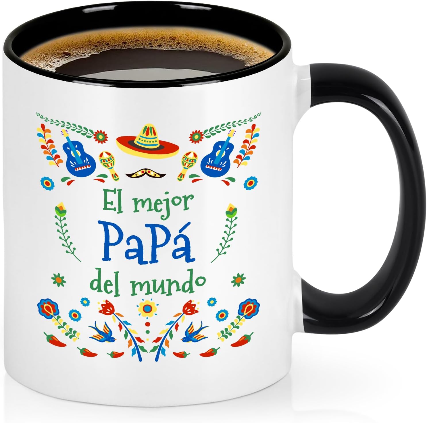 YHRJWN Papa Gifts - El Mejor Papa Del Mundo Coffee Mug, regalos para el día del padre, Father's Day Birthday Gift for Dad from Daughter or Son, 11 Oz