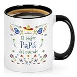 YHRJWN Papa Gifts - El Mejor Papa Del Mundo Coffee Mug, regalos para el día del padre, Christmas & Birthday Gift for Dad from Daughter or Son, 11 Oz