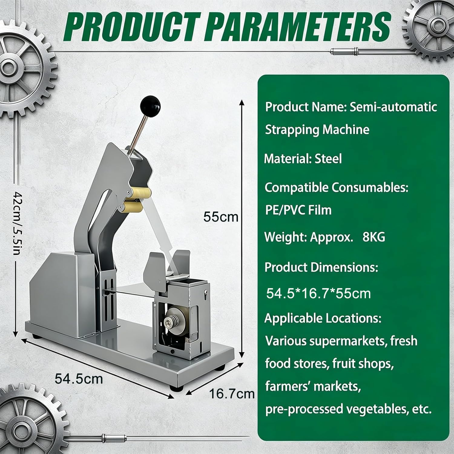 Machine de regroupement de légumes portable, semi-automatique avec serrage réglable, pour fixation de film PE et PVC – Idéal pour les petites entreprises et les marchés