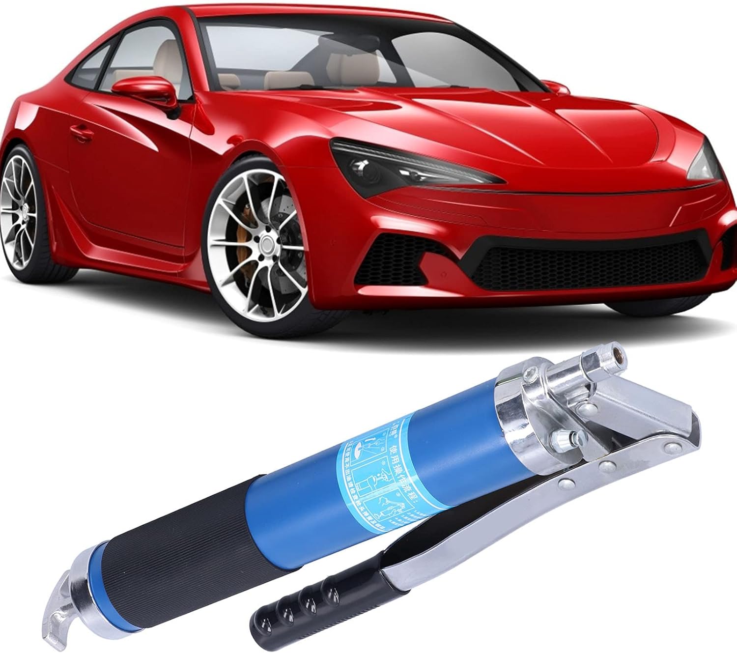 review Grease, Wear‑Resistant Double Piston Grip Guns Hand Operated Tools 600cc 12000PSI for Car Owner for Road Roller for Lawn Mower