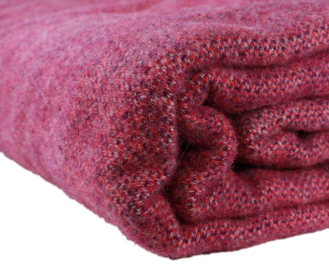 Kerry Woollen Mills Wool Blanket Heavy Large King Sized Bed Throw 90" Wide by 108" Long Finished Edges Multiple Colors 100% Lambswool Soft & Warm Made in Ireland King blanemlagh_pink