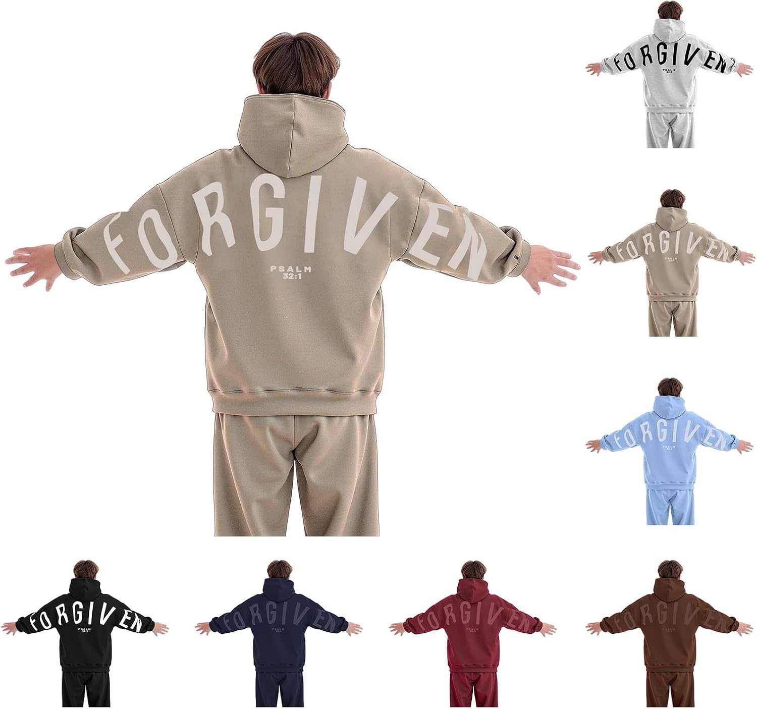 Yahweh Forgiven Hoodie Sweatshirt Men Women Oversized Letter Print Graphic Hoodies Casual Hooded Sweatshirts Pullover
