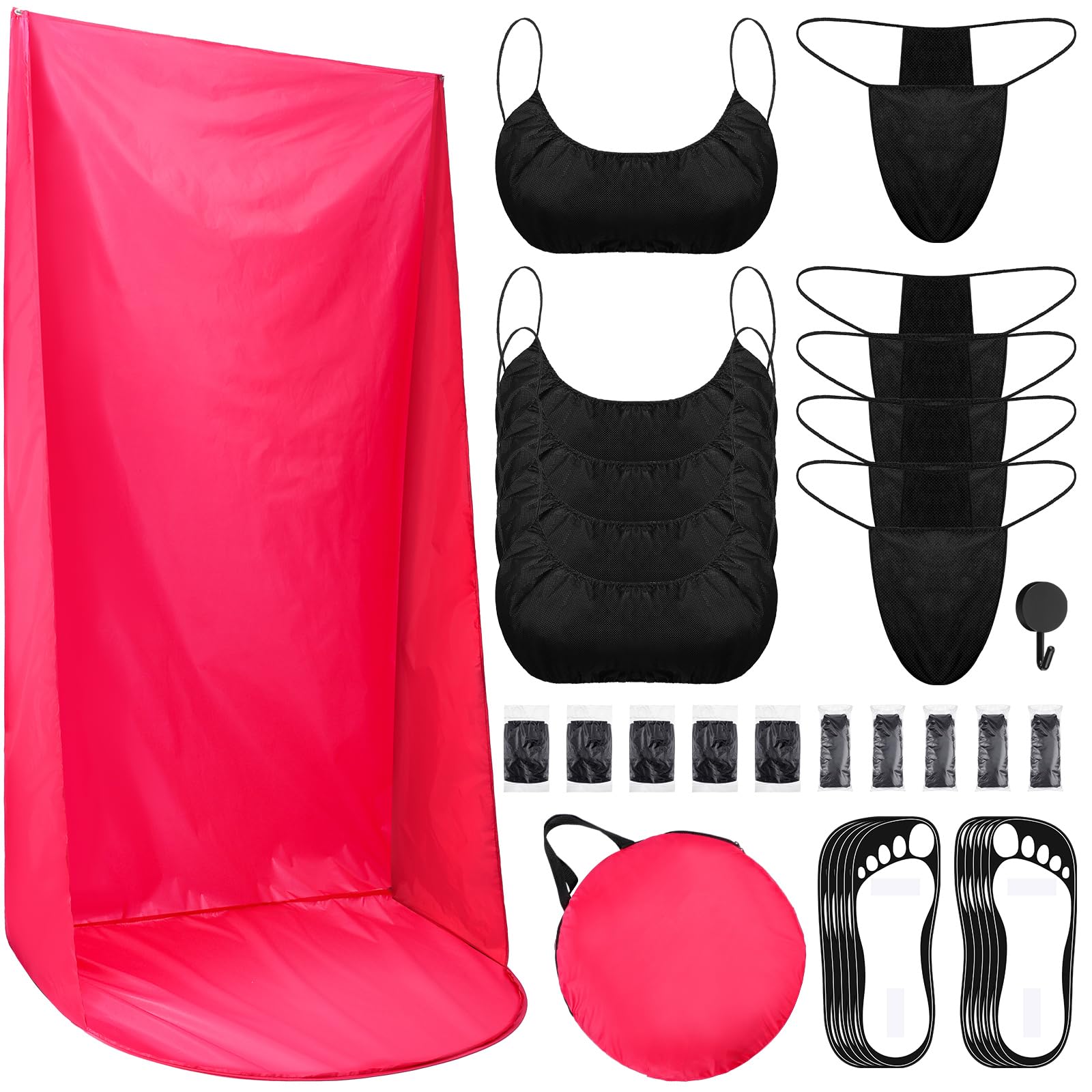 Hicarer 16 Piece Spray Tanning Kit Includes Spray Tan Tent, Pop up Portable Professional Self Tent with Disposable Bras, T-backs and Disposable Feet