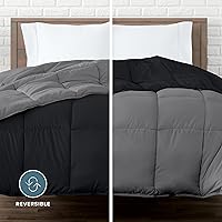Vista 2 de Bare Home serie 1800 Edredón, un color distinto por cada lado, con relleno sintético, muy suave, calor en todas las estaciones, tamaño matrimonial