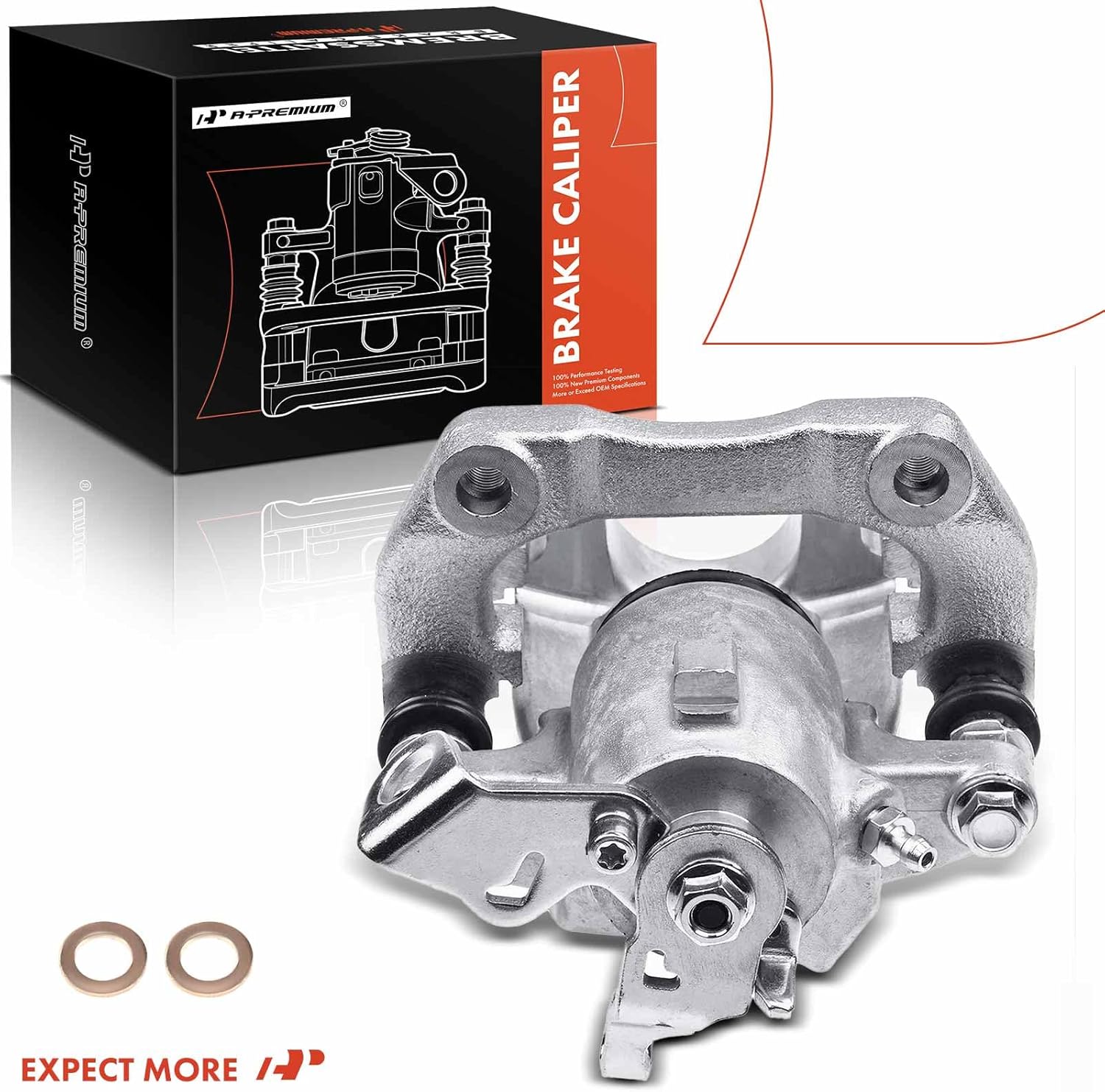 A-Premium Disc Brake Caliper Assembly with Bracket Compatible with Select Volkswagen Models - for Jetta 2005, Golf 2002/2004-2005, L4 1.8L, V6 2.8L - Rear Right Passenger Side