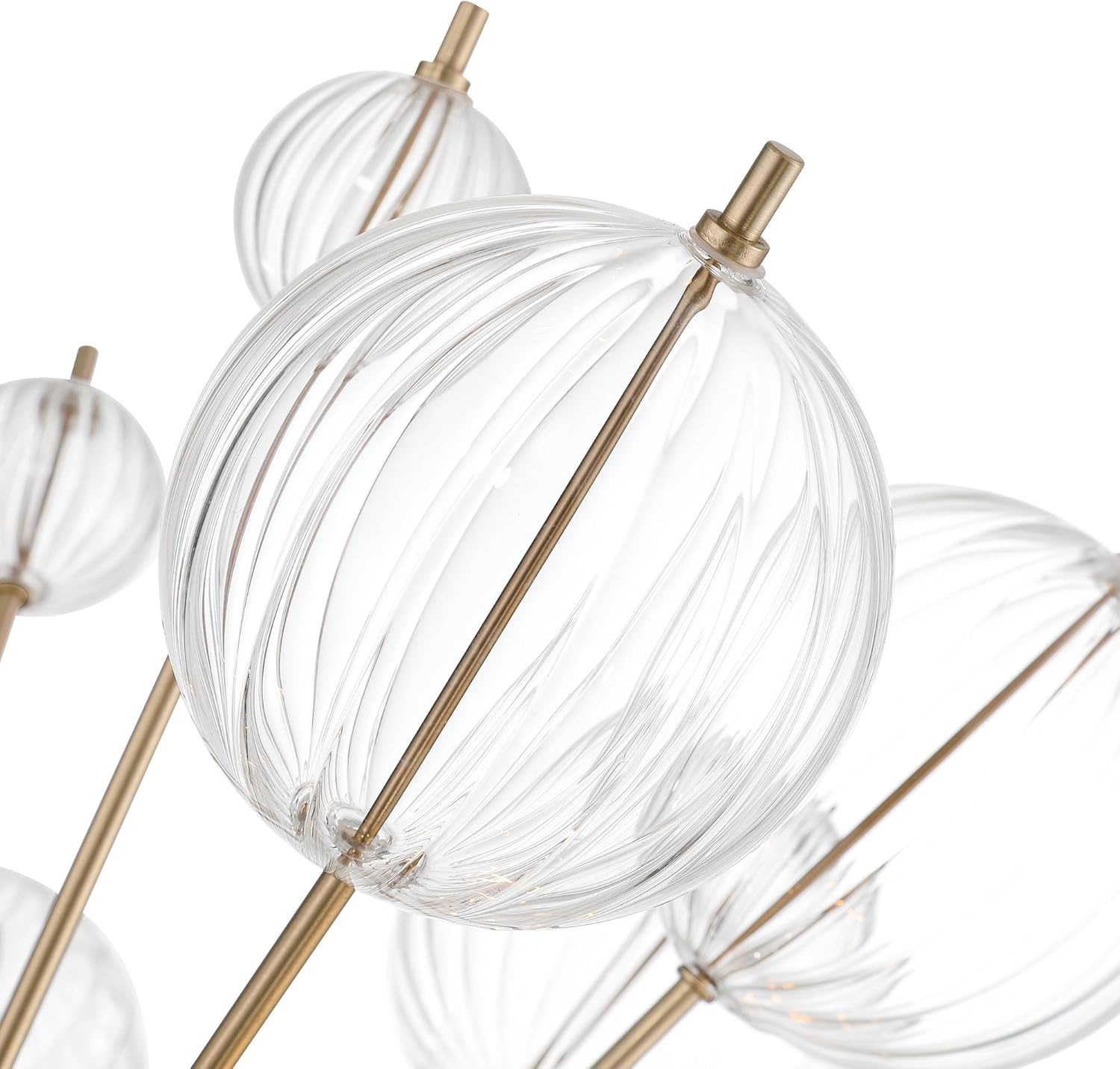 Possini Euro Design Dandelion 30" Modern Pendant Chandelier Ceiling Light Fixture Dining Room Over Table Kitchen Island Foyer Sputnik Hanging 8-Light Clear Satin Gold Finish Glass Hallway Entryway