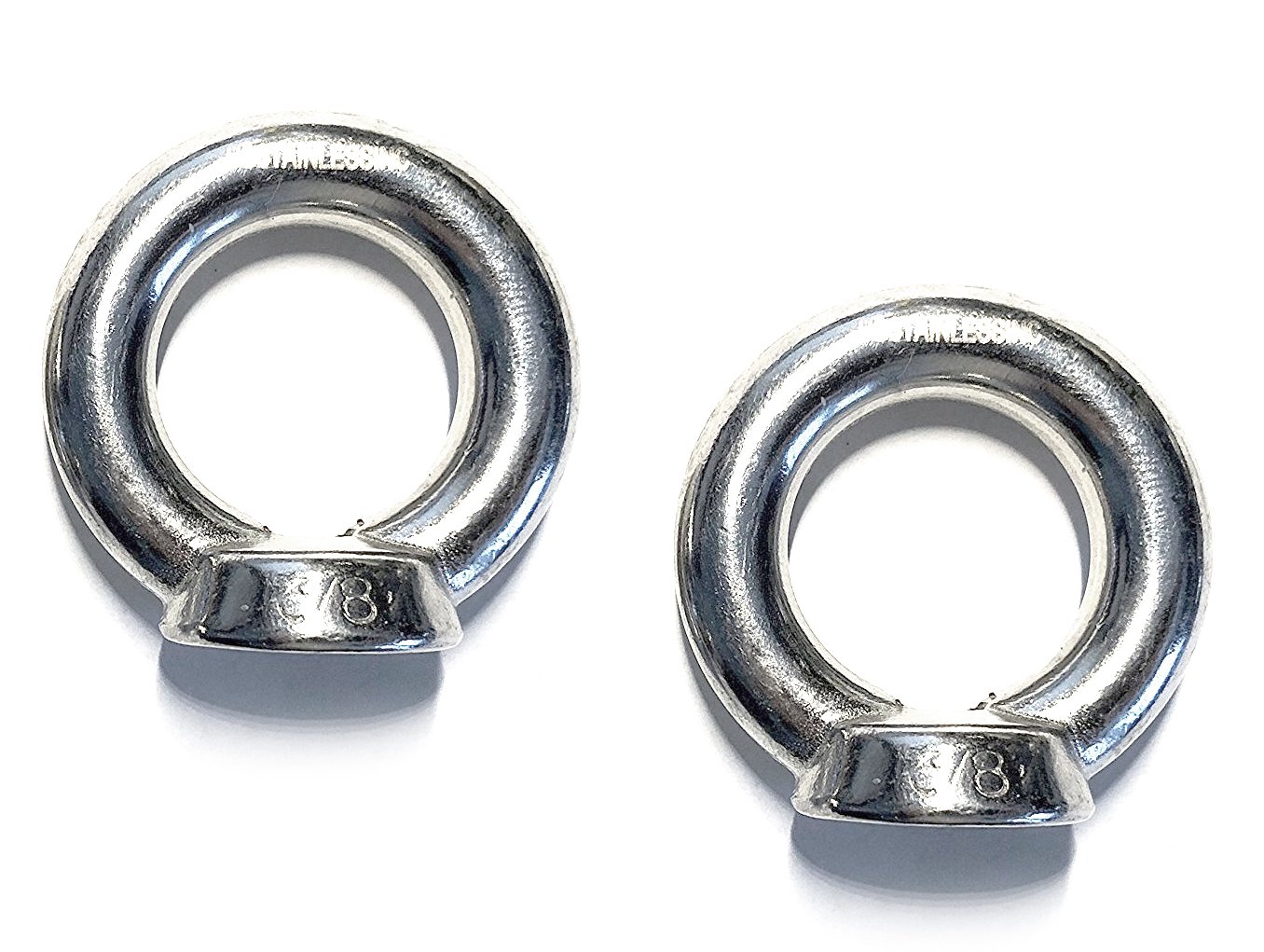 US STAINLESS 2 Pieces Stainless Steel 316 Lifting Eye Nut 3/8" UNC Heavy Duty Marine Grade