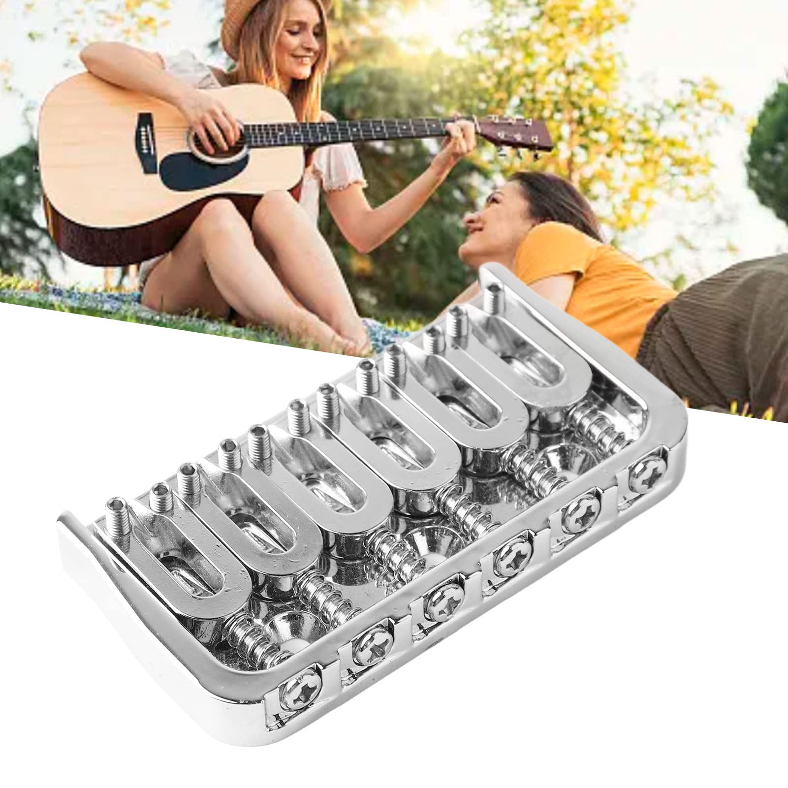 Amazon | ギターブリッジの交換 エレキギター固定ブリッジ クローム