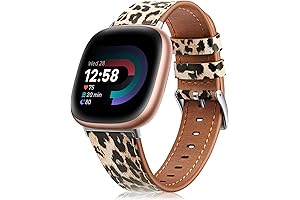 Fitbit Versa Bands for Women, Genuine Leather Bands Compatible with Fitbit Versa...