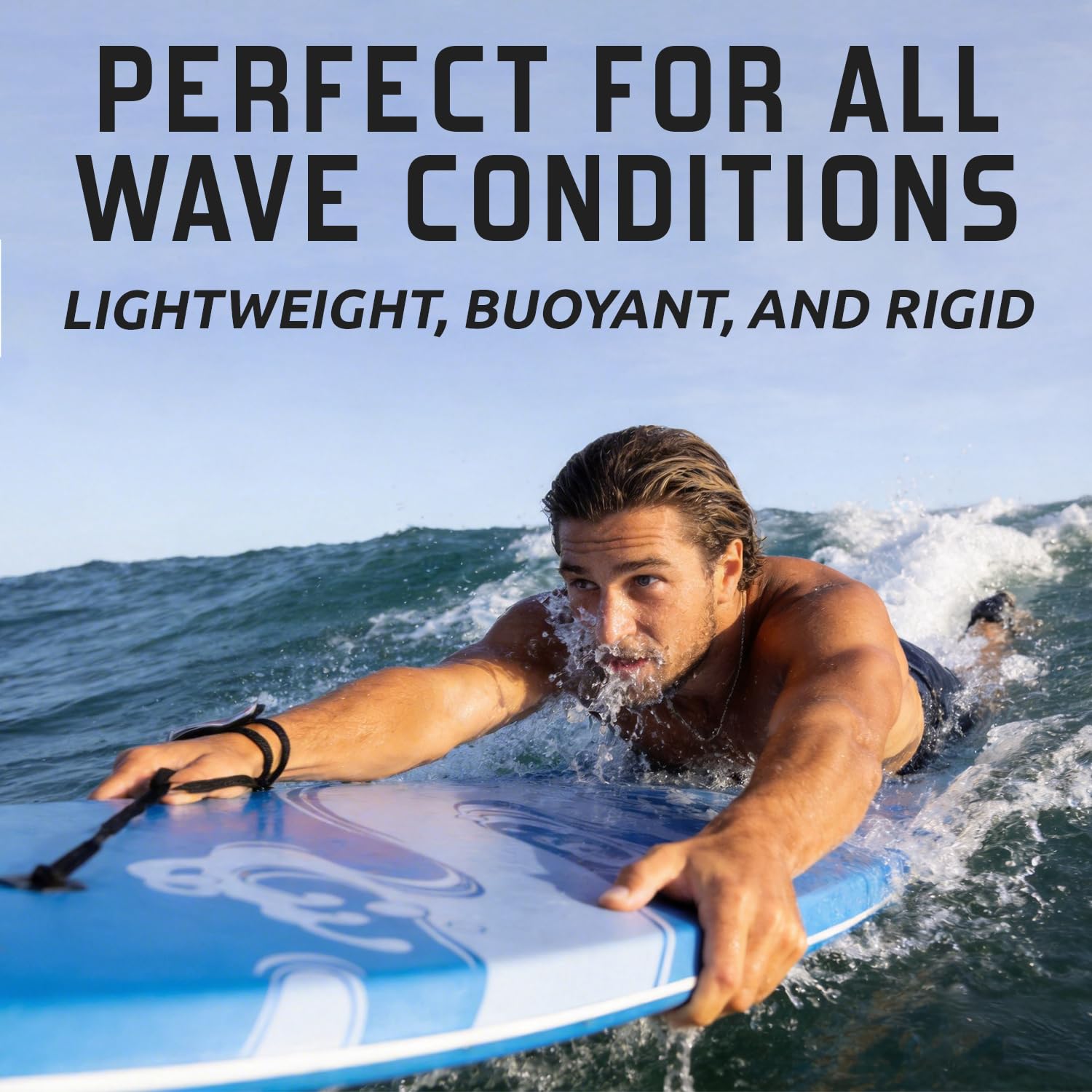 Breeze 104,1 cm Bodyboard – Leichtes EPS-Core-Bodyboard mit IXPE-Deck, HDPE Slick Bottom, Halbmondschwanz & gewickelter Handgelenkleine – ideal für Strandsurfen & Wellenreiten (Blau)