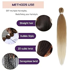 Beyond Beauty Braiding Hair pre stretched, Braids Synthetic Fiber Ombre Yaki Texture, Natural Easy Twist Braids Crochet Hair Hot Water Setting hair extensions(T27/613)