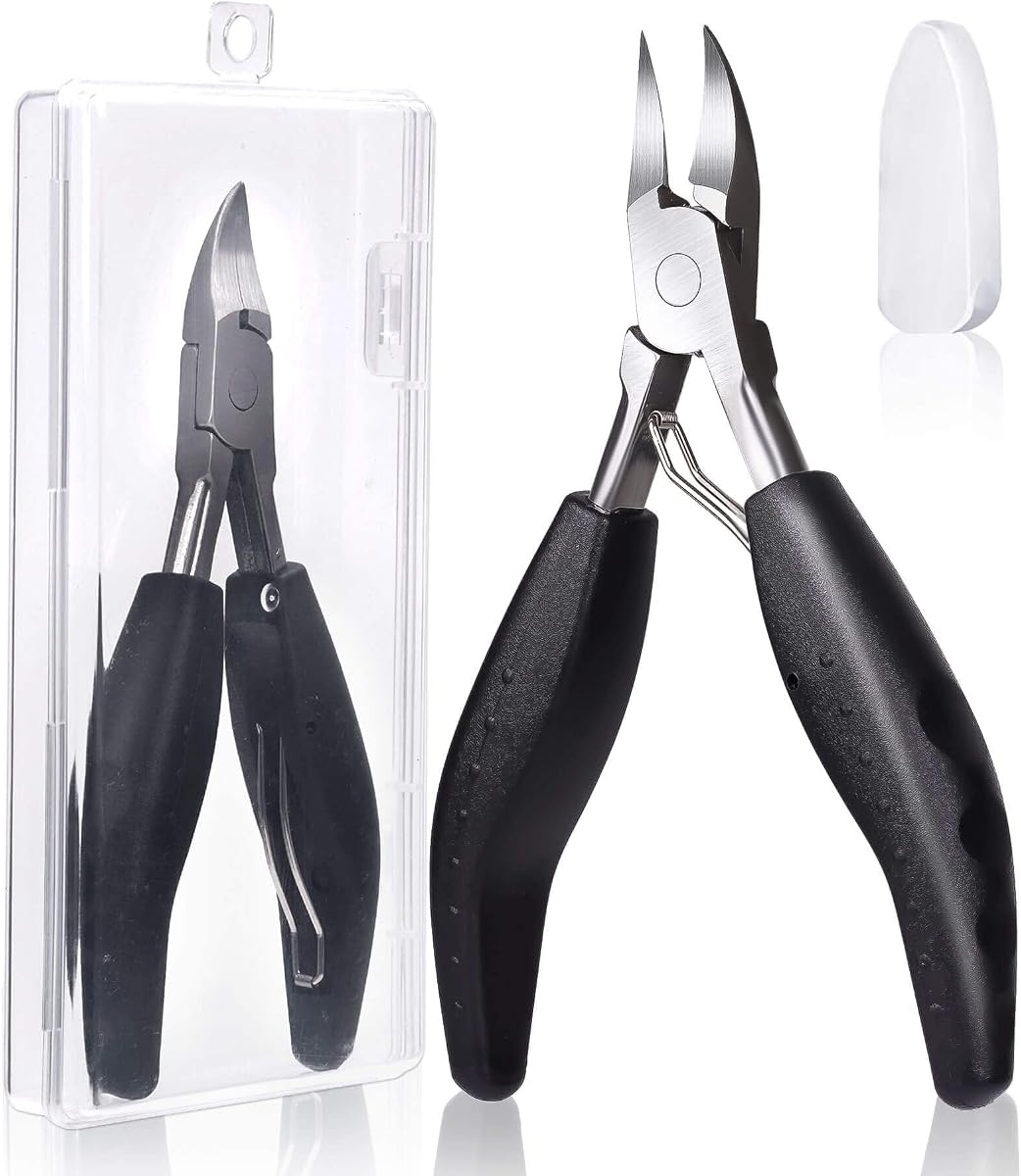 Heavy Duty Ingrown Toenail Clippers, Stainless Steel Toe Nail Trimmer | Professional Podiatrist Toe Nail Clippers for Thick Nails & Ingrown Toenails, Sharp Curved Blade, Premium Pedicure Tools