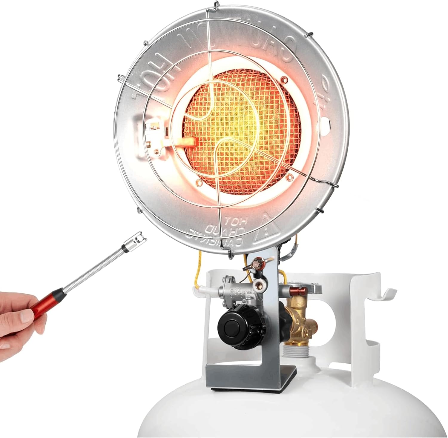 Single Tank Top Propane Radiant Heater With Windproof Lighter