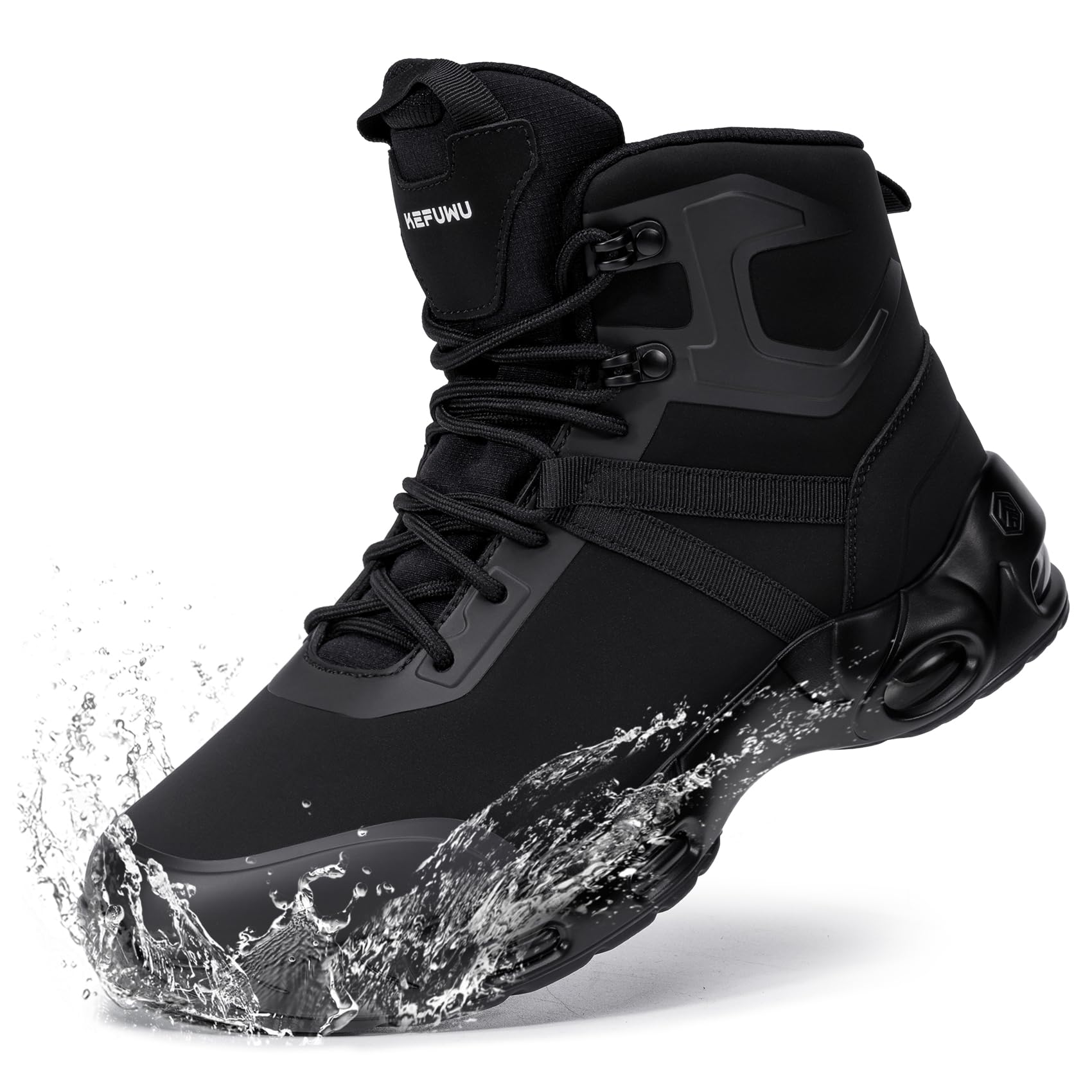 Military Tactical Boots Women Wide Waterproof 6 Inches Lightweight Durable Side-Zip Combat Hiking Work Boots Non Slip-picture-38