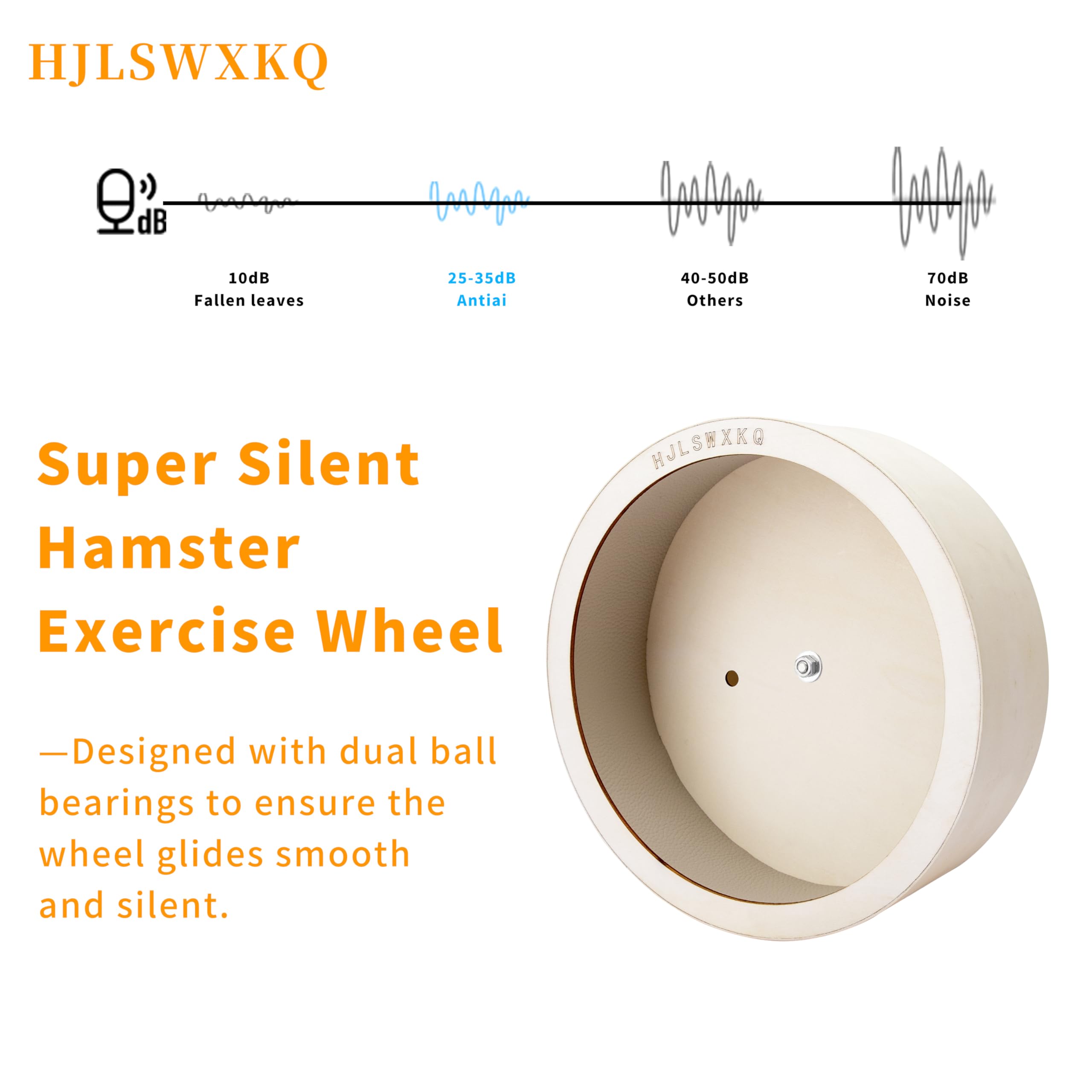 10inch Wall-Mount Silent Hamster Wheel, Wooden Small Animal Exercise Wheel with Removable & Washable Track for Gerbil, Mouse, Syrian Hamster(10in) - image 7