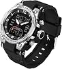Mens Digital Watch, Military Watch, 3 Time Zone Display, Multifunctional, Countdown, Stopwatch, Alarm, Alarm Clock, Hourly Signal, 5 ATM Waterproof, Daily CasualSportsOutdoors, Running, Luminous