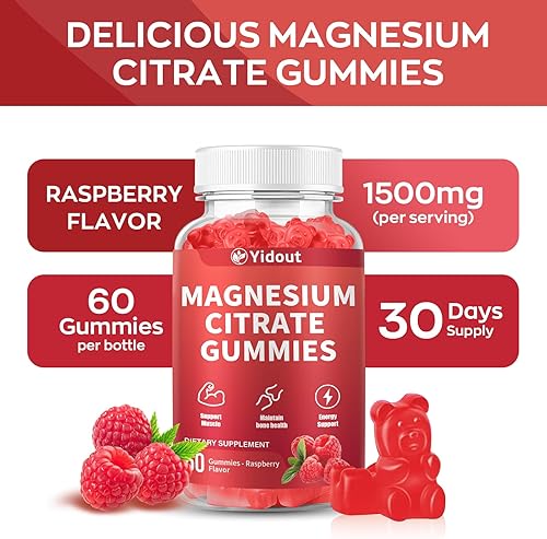Miniatura 6 de Gomitas de magnesio de alta absorción para adultos, suplemento de magnesio para apoyo muscular, nervio, hueso y corazón, vegano, sin OMG, sabor