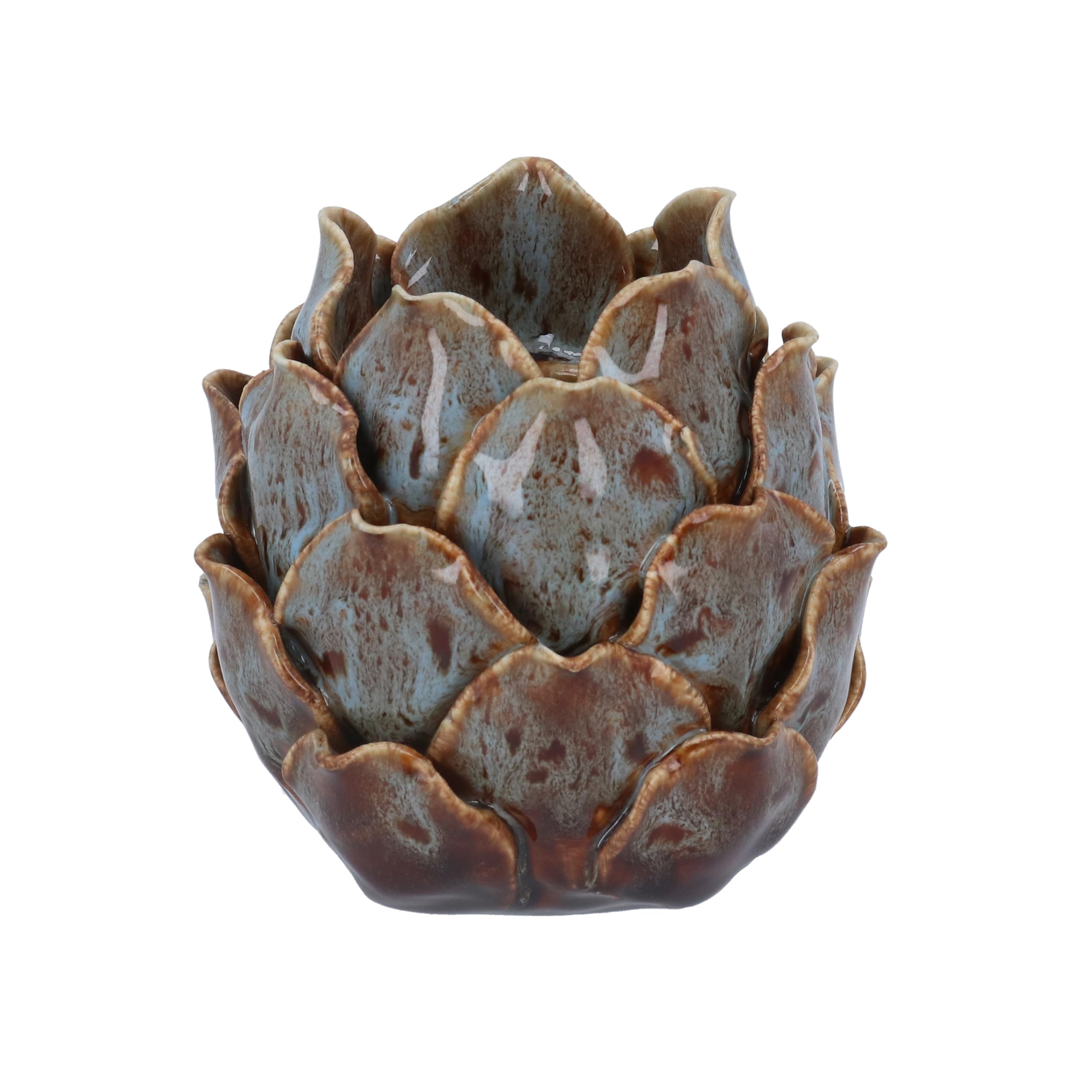 Gisela Graham Blue Reactive Glaze Artichoke Tea Light Holder