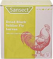 SANSECT 5LB Dried Black Soldier Fly Larvae - Non-GMO High Protein Chicken Treats, 85x More Calcium Than Mealworms for Hens, Birds, Ducks