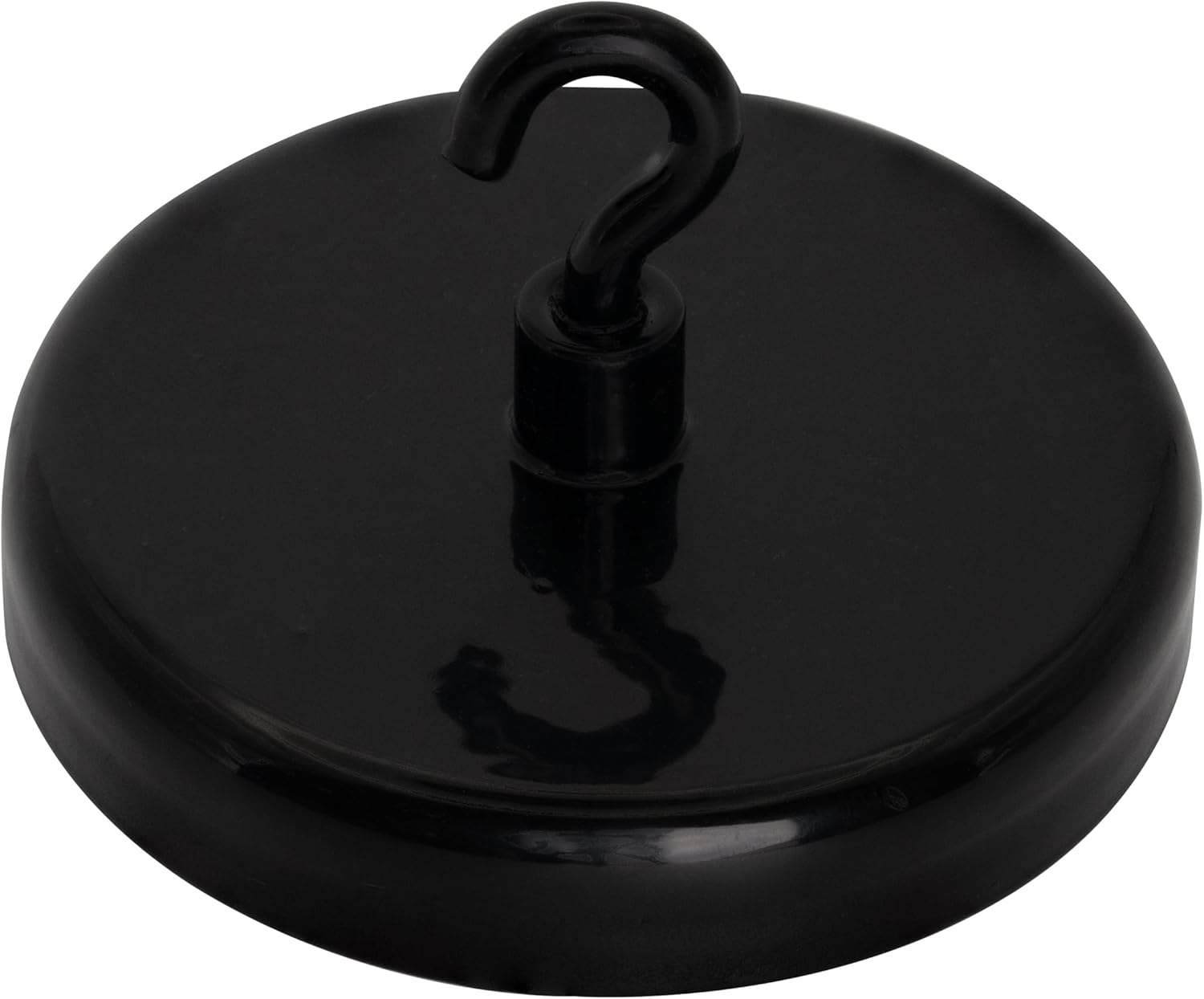 Magnet Expert Ø57mm Ferrite Black Painted Clamping Magnet [Ø2.24"], M4 Hook, 25kg Pull [55 lbs], 1pc
