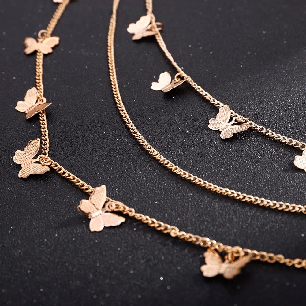 Jumwrit Jeans Chain Layered Pants Chain Golden Butterfly Belt Chain Punk Pocket Wallet Chain Hip Hop Waist Chain for Women image 4