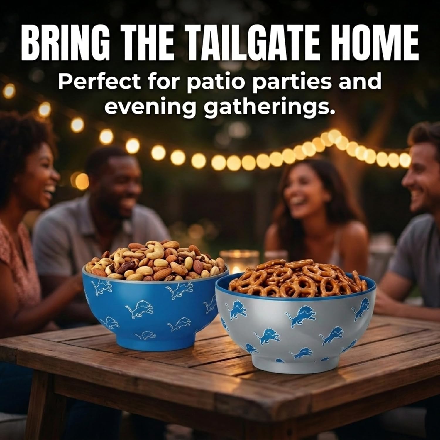 NFL Detroit Lions Home and Away 2 Pack Serving Bowls