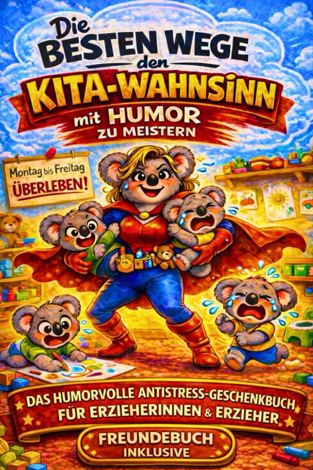 Die besten Wege, den Kita-Wahnsinn mit Humor zu meistern! Das humorvolle Anti-Stress-Geschenkbuch für Erzieherinnen & Erzieher im Kindergarten-Alltag: ... zum Eintragen, Lachen und Durchatmen