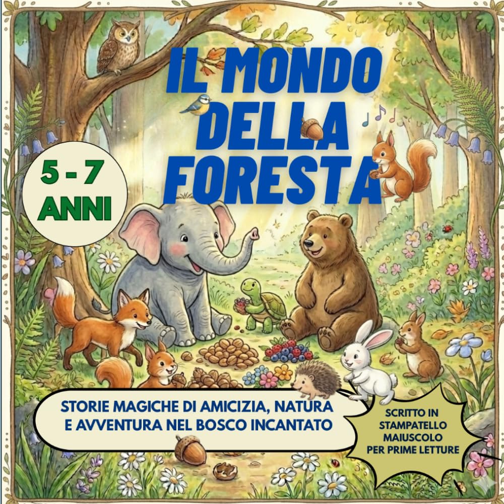 IL MONDO DELLA FORESTA: STORIE MAGICHE DI AMICIZIA, NATURA E AVVENTURA NEL BOSCO INCANTATO (SCRITTO IN STAMPATELLO MAIUSCOLO PER PRIME LETTURE)