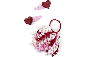 Red Hearts 3 Pack Toddler Headbands and Hair Accessories for Girls
