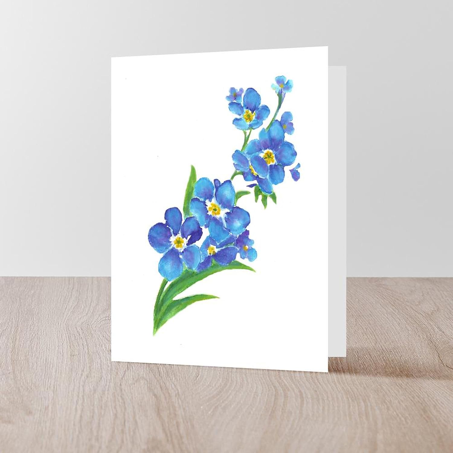 CafePress Forget Me Not Flower Watercolor Painting Greeting Folded Greeting Cards (10-pack) Matte