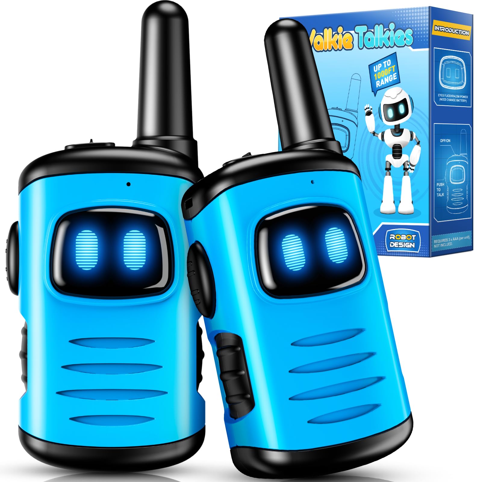 Kids Walkie Talkies Toys for Boys: comedyfun Mini Robots Walkies Talkies 2 Pack Boys Toy for 3 4 5 6 7 8 Year Old Camping Outdoor Games Christmas Birthday Gifts Age 4 5 6 7 8 Year Old Stocking Stuffer