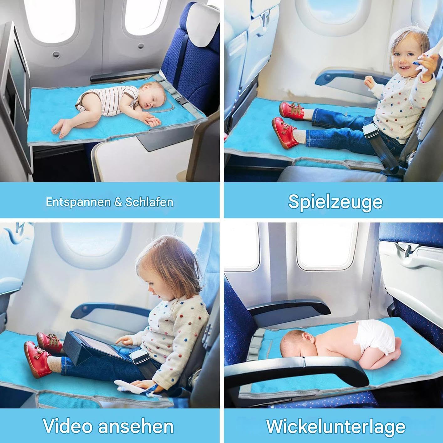 Lettino da viaggio aereo | Borsa da viaggio per letto aereo - Borsa per il | trasporto antiscivolo bambino tappetino per lunghi voli lui bambini ragazze