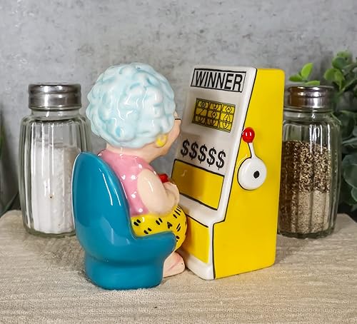 Miniatura 8 de Ebros Gift Casino Jackpot Ganador Máquina Tragamonedas Y Abuela Juego Reina Salero Y Pimentero Cerámica Estatuilla Magnética Set Cocina Comedor Mesa