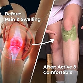 Wellnee Original Herbal Knee Patch - Wellknee Plaster for Knee Support & Muscle Pain - Maximum Strength for a Temporary Relief - Adhesive Heat Patches Made with Natural Herbs for Wellness (10 Pads)