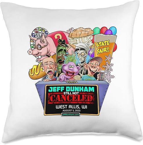 JEFF DUNHAM West Allis, WI (2023) - Almohada de 18 x 18 pulgadas, multicolor