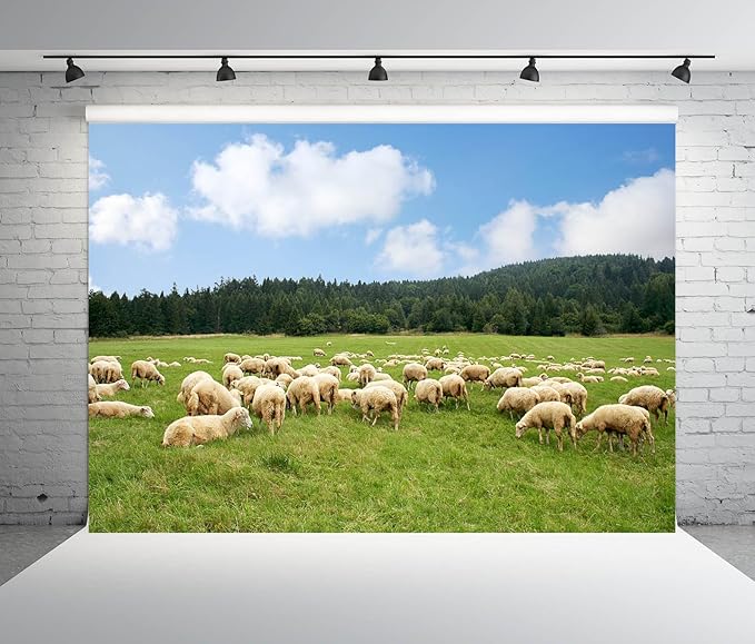 BELECO Fondo Fotográfico de Tela 20x10ft Pastoral Rural miniatura 2