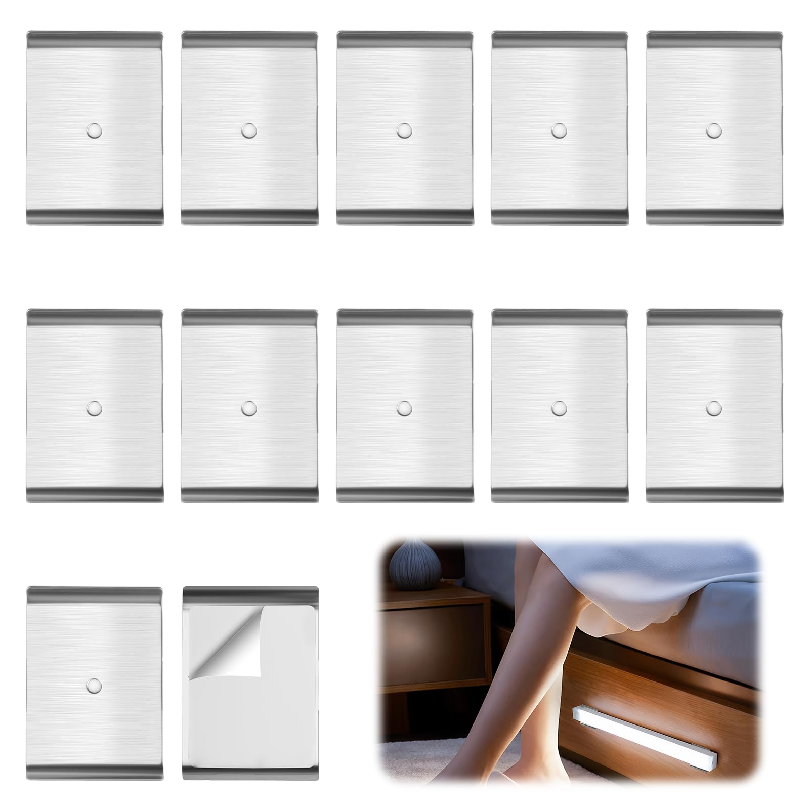 Under Cabinet Light Magnet stickys, Metal Adhesive Sheets（12PCS） — Amazon image 7
