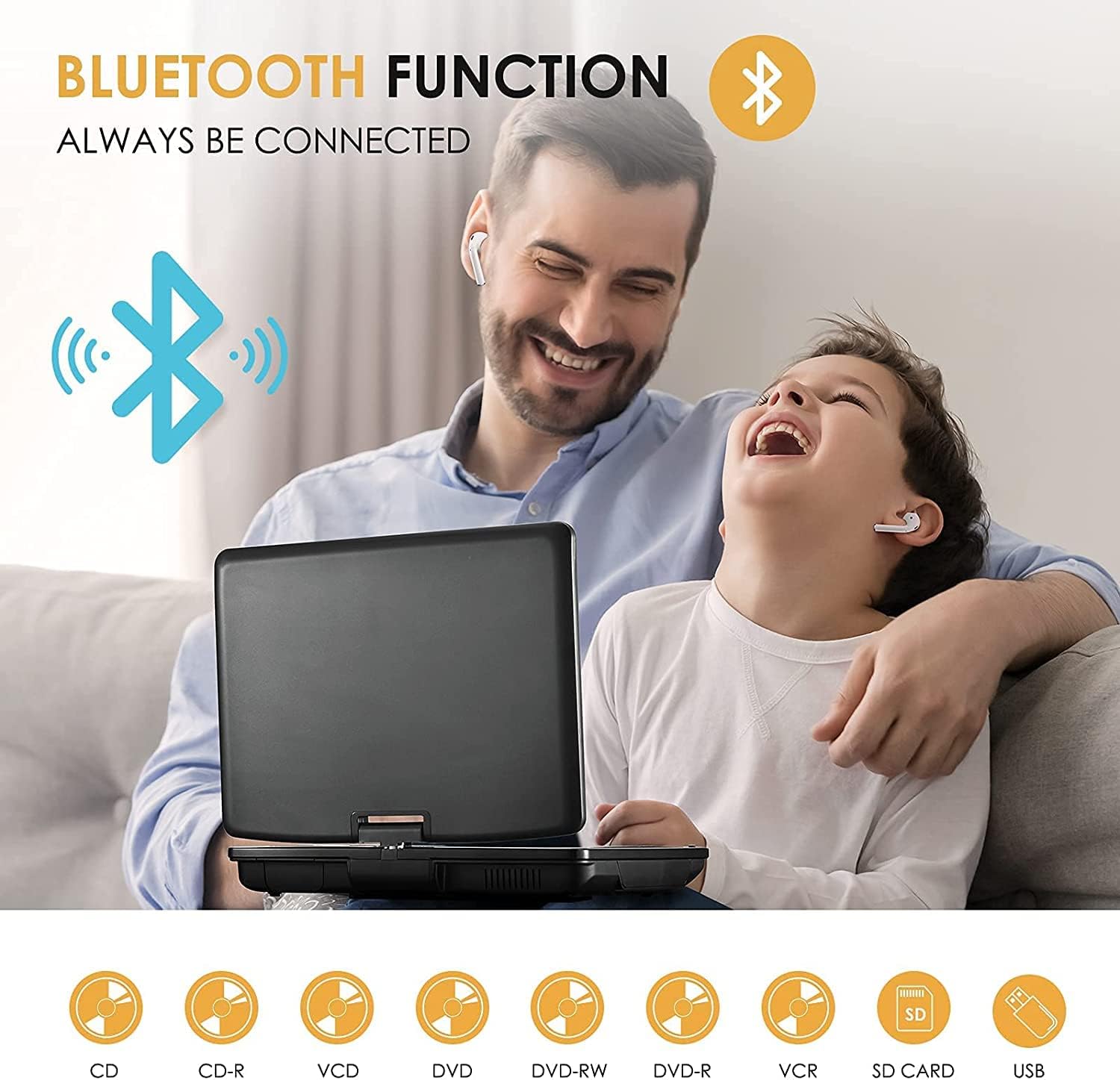 Up To 40% OFF OTIC10.6''Bluetooth Portable DVD Player with Bluetooth 9.0''HD Swivel Screen,5h Rechargeable Battery for Car&Kids,(Headrest Mount Case&Headphone,Remote,Support CD/DVD/SD Card/USB/Sync TV,Region Free)