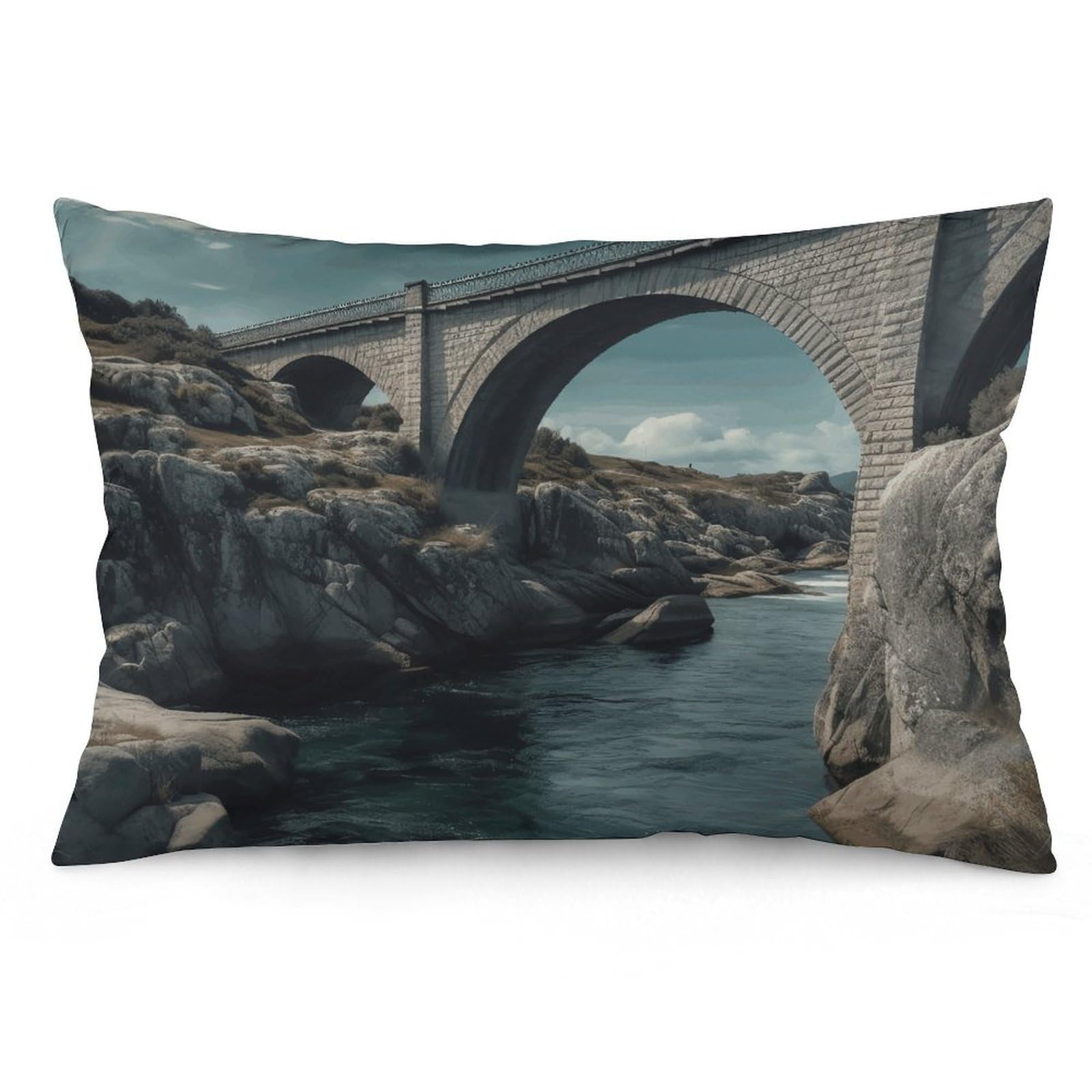 2 Pack Pillow Cases for Hair and Skin, Soft Breathable Pillow Case Covers with Hidden Zipper, A Bridge Across Pillowcase 16 "x24 Pillow Covers for Sleeping Gift