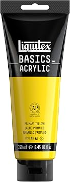 Liquitex BASICS Acrylic Paint, 8.5-oz Tube, Primary Yellow