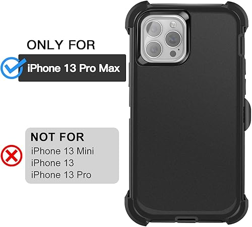 Miniatura 2 de AICase Funda para iPhone 13 Pro Max con funda de clip para cinturón, protector de pantalla, funda protectora resistente para teléfono, protección de