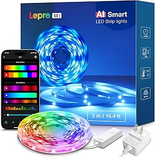 スポンサー広告 - Lepro SE1 AI ledテープライト 5m AI照明デザイナー クリスマス 音楽同期 LLM 1600万色 調光調色 Alexa/Google Home対応 スマート WiFi/Bluetooth対応 RGB 間接照...