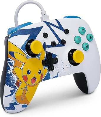 PowerA Enhanced Wired Controller for PowerA Nintendo Switch - Pikachu High Voltage, White/Black