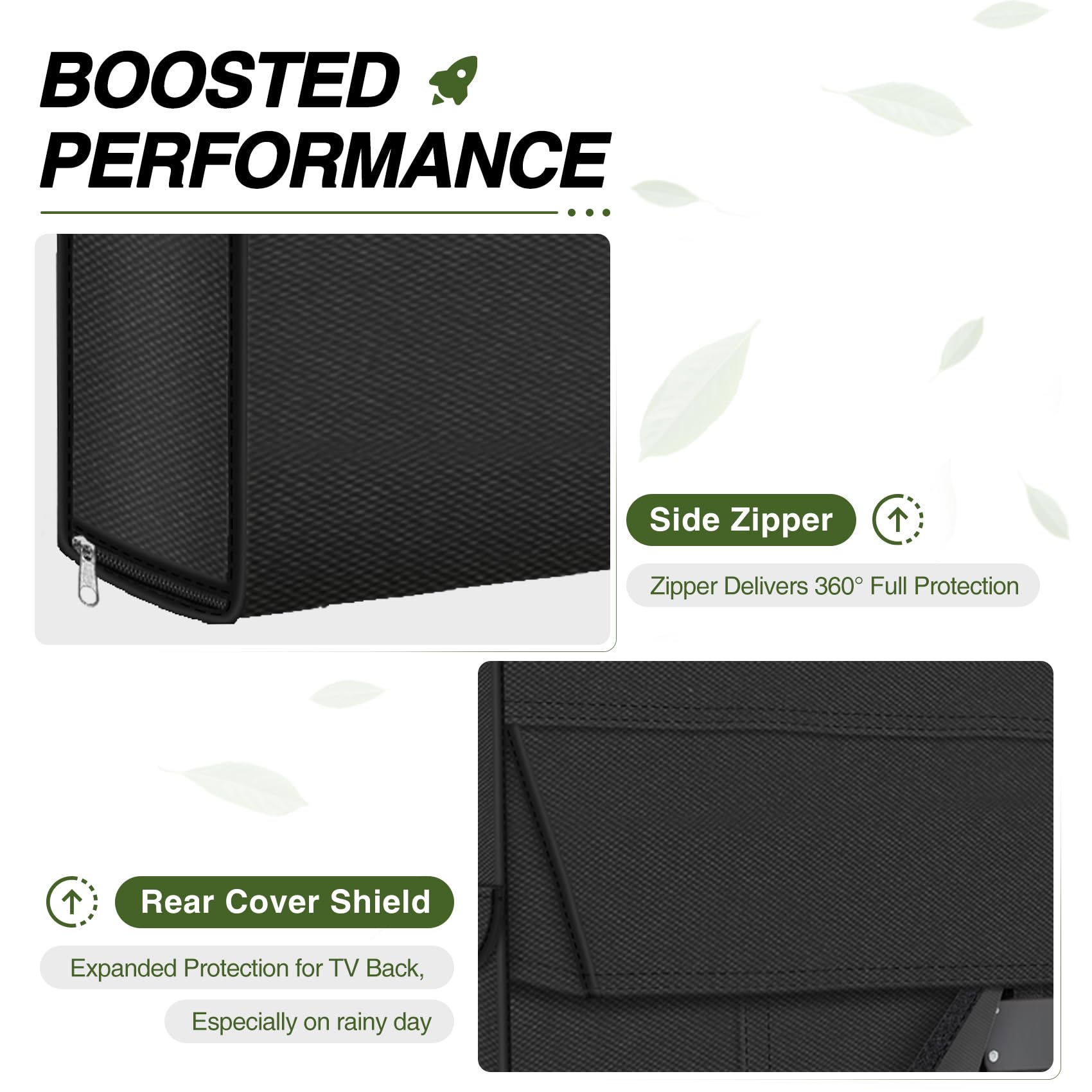 Porch Shield Housse de protection complète pour TV d'extérieur de 40 à 43" – Protection complète contre les intempéries pour TV LCD, LED, compatible avec supports muraux et supports (noir)