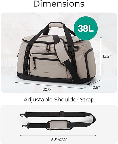 Miniatura 6 de Mochila de gimnasio para hombres, deportes y viajes de fin de semana, bolsa de viaje convertible 4 en 1 con compartimento para zapatos y bolsillo