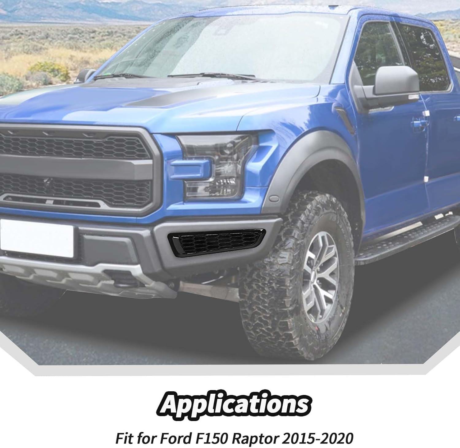 JeCar Black Honeycomb Front Bumper Trim Covers Fit for 2015-2020 Ford F150 Raptor Accessories