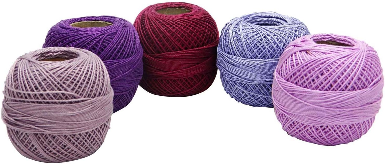 Multicolor Mercerized Cotton 10 Pcs Crochet Yarn Tatting Skein Embroidery Thread