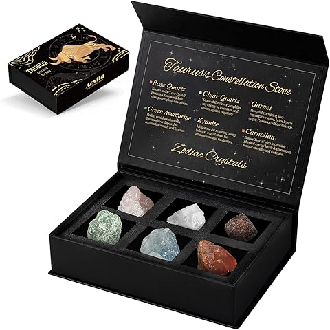 Taurus Crystals Gift Set, Zodiac Signs Healing Crystals Birthstones with Horoscope Box Set Taurus Astrology Crystals Healing Stones Gifts